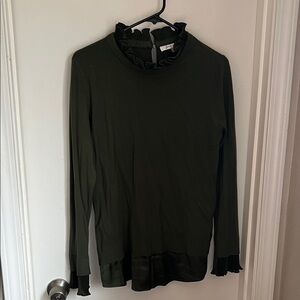 Women’s Green Embellished Satin Collared Sweater Size L